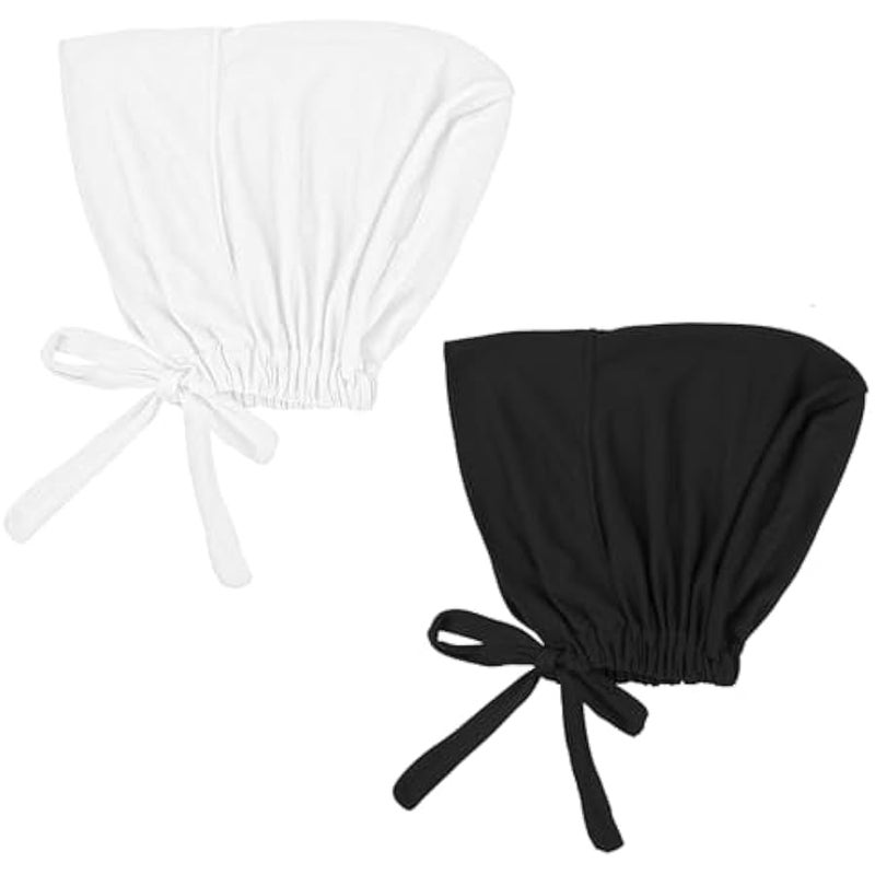Tyqour 2pcs Hijab Undercap Hijab Caps for Women Non Slip Undercaps for Hijab, Head Coverings for Women, Black & White, Elastic Comfortable & Breathable, Black+white, One size - Image 1